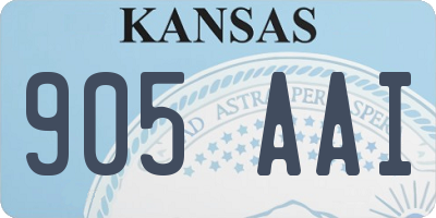 KS license plate 905AAI