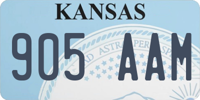 KS license plate 905AAM