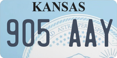 KS license plate 905AAY