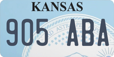 KS license plate 905ABA