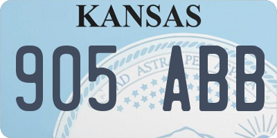 KS license plate 905ABB