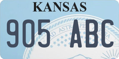 KS license plate 905ABC