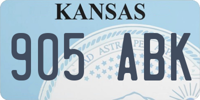 KS license plate 905ABK