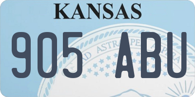 KS license plate 905ABU