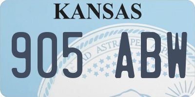 KS license plate 905ABW
