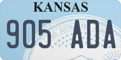 KS license plate 905ADA