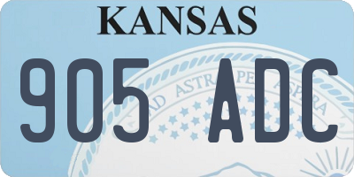 KS license plate 905ADC