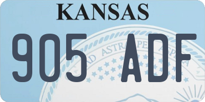 KS license plate 905ADF