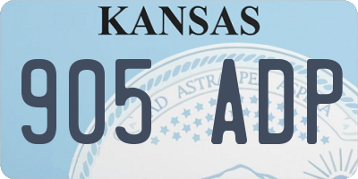 KS license plate 905ADP