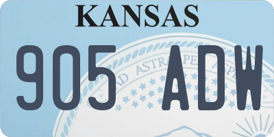 KS license plate 905ADW