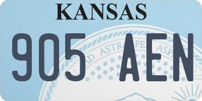 KS license plate 905AEN