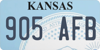 KS license plate 905AFB