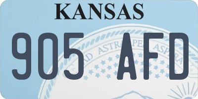 KS license plate 905AFD