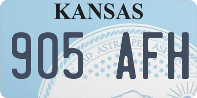 KS license plate 905AFH