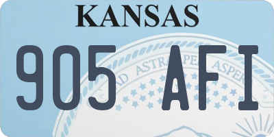 KS license plate 905AFI