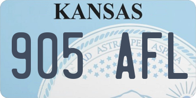 KS license plate 905AFL