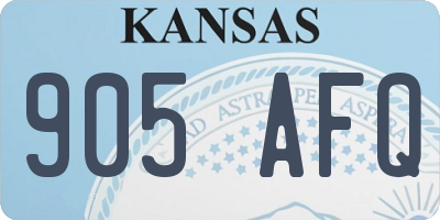 KS license plate 905AFQ