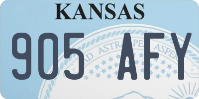 KS license plate 905AFY