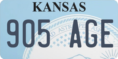 KS license plate 905AGE