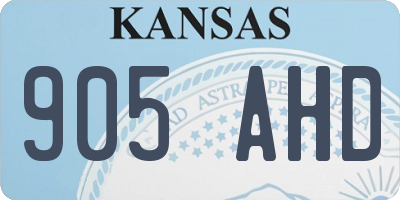 KS license plate 905AHD