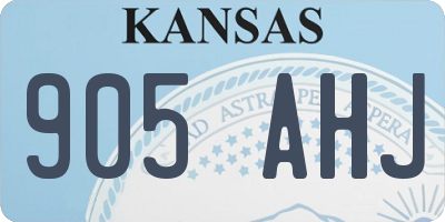 KS license plate 905AHJ