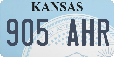 KS license plate 905AHR