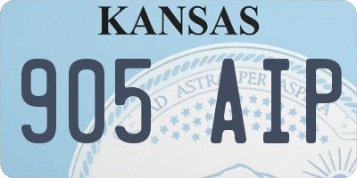 KS license plate 905AIP