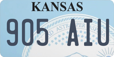 KS license plate 905AIU