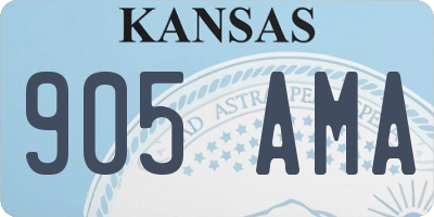 KS license plate 905AMA