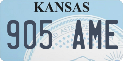 KS license plate 905AME