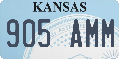 KS license plate 905AMM