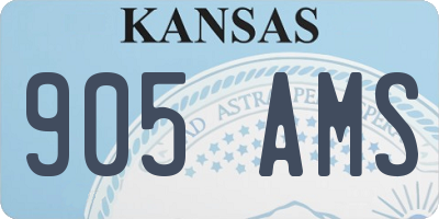 KS license plate 905AMS