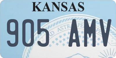 KS license plate 905AMV