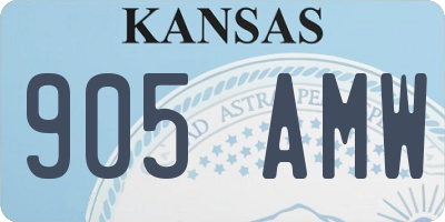 KS license plate 905AMW