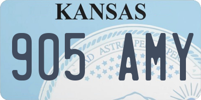 KS license plate 905AMY