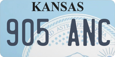 KS license plate 905ANC