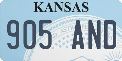 KS license plate 905AND