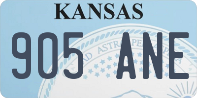 KS license plate 905ANE