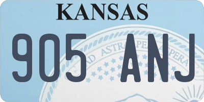KS license plate 905ANJ