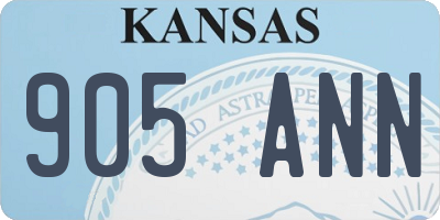 KS license plate 905ANN