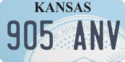 KS license plate 905ANV