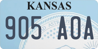 KS license plate 905AOA