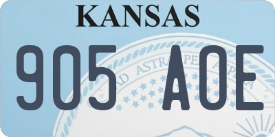 KS license plate 905AOE