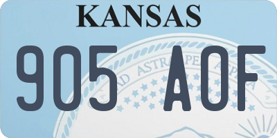 KS license plate 905AOF