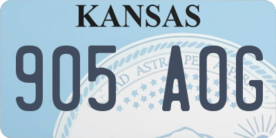 KS license plate 905AOG