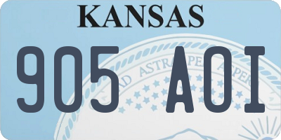 KS license plate 905AOI