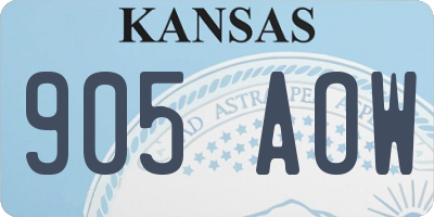 KS license plate 905AOW