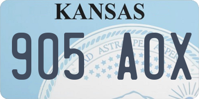 KS license plate 905AOX