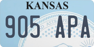 KS license plate 905APA