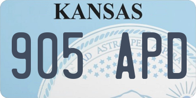KS license plate 905APD